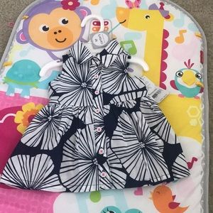 A formal blue and white dress